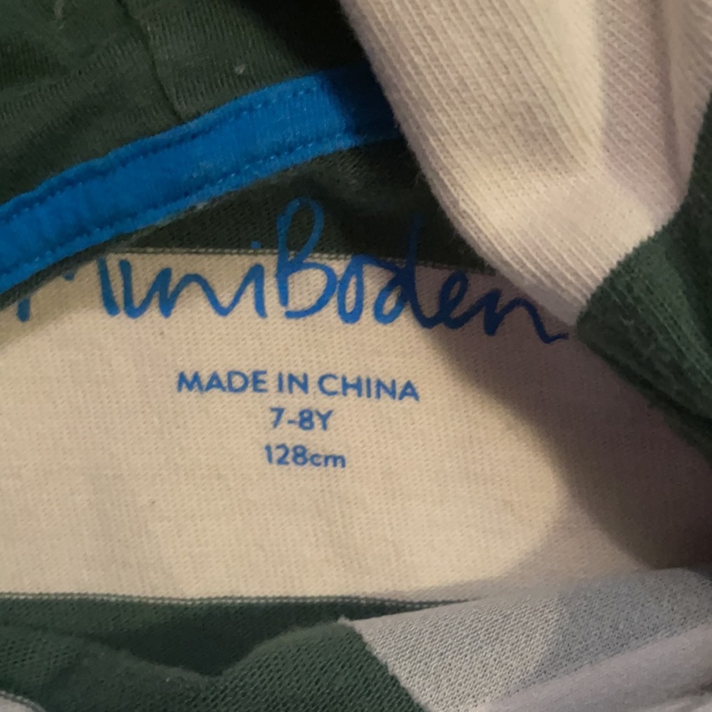 GUC green and white hoodie; Mini Boden size 7-8 - Picture 3 of 3